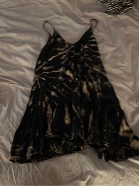 tie dye black sundress OS